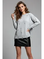 Свитер женский оверсайз рваный укороченный кофта