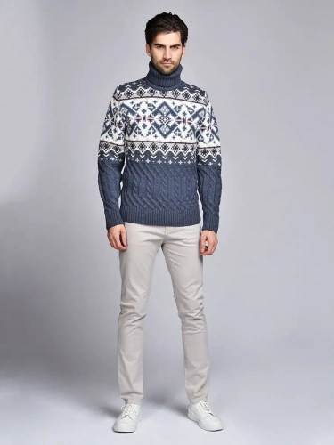 Свитер мужской с горлом теплый шерстяной фото 3