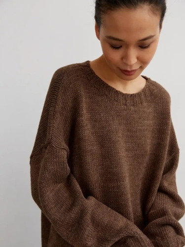 Свитер женский оверсайз шерстяной Кофта свободного Джемпер фото 2