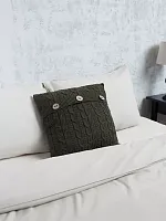 Наволочка декоративная вязаная для подушки 45 x 45 см хлопок