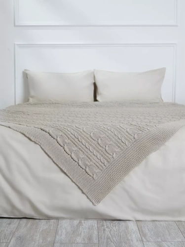 Плед 180х220 на кровать диван покрывало вязаный Хлопок 100 % фото 5