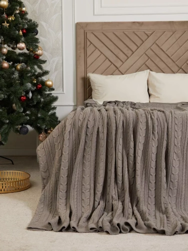 Плед 180х220 на кровать диван покрывало вязаный Хлопок 100 % фото 2