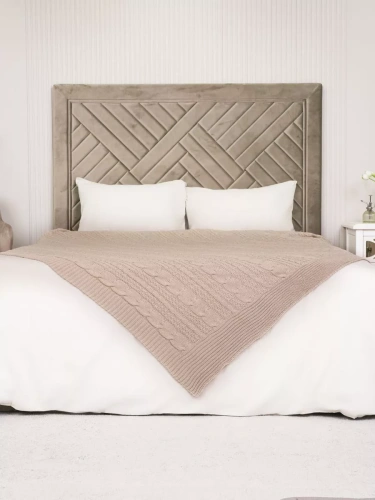 Плед 200х220 на кровать диван покрывало вязаный Хлопок 100 % фото 5