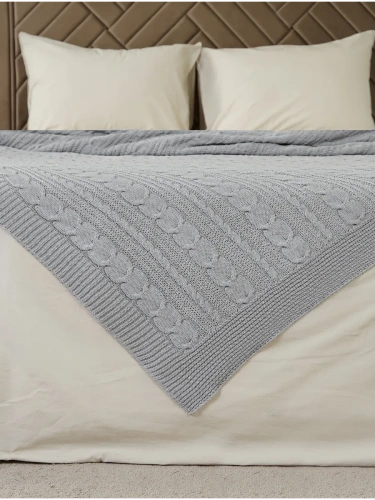 Плед 160х220 на кровать диван покрывало вязаный Хлопок 100 % фото 4