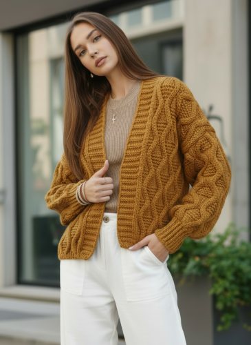 Кардиган женский укороченный летний оверсайз фото 4