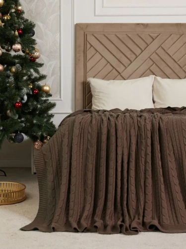 Плед 150х200 покрывало на диван кровать вязаный детский