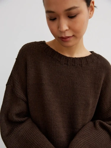 Свитер женский оверсайз шерстяной Кофта свободного Джемпер фото 4