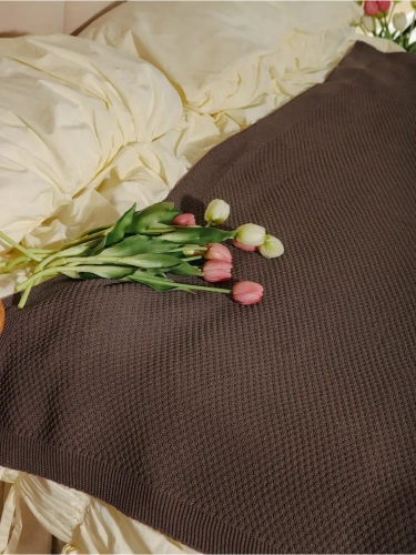 Плед 180х220 на кровать диван покрывало вязаный Хлопок 100 % фото 6