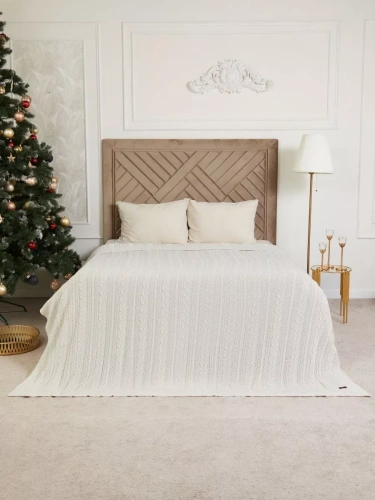 Плед 200х220 на кровать диван покрывало вязаный Хлопок 100 % фото 2