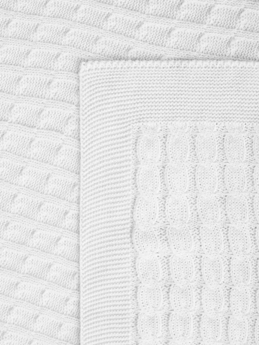 Плед вязаный для малыша 110x90 см хлопок для новорожденных фото 2