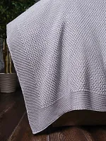 Плед 220х240 на кровать диван покрывало вязаный Хлопок 100 %