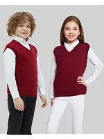 Жилет для девочки мальчика бордовый жилетка школьный