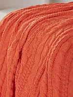 Плед 160х220 покрывало на диван кровать вязаный хлопок 100%