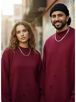 Свитер оверсайз рваный женский и мужской теплая унисекс