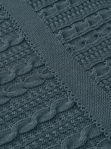 Плед 180x220 на кровать диван покрывало вязаный хлопок 100% фото 5