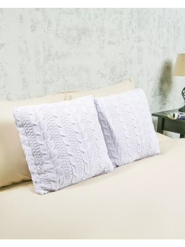 Наволочка декоративная вязаная для подушки 45 x 45 см хлопок фото 4