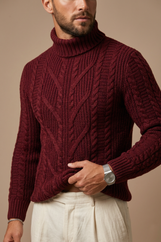 Свитер мужской с горлом теплый шерстяной фото 2