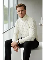 Свитер мужской с горлом теплый шерстяной