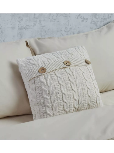 Наволочка декоративная вязаная для подушки 45 x 45 см хлопок