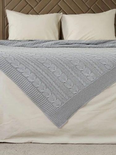 Плед 180х220 на кровать диван покрывало вязаный Хлопок 100 % фото 2