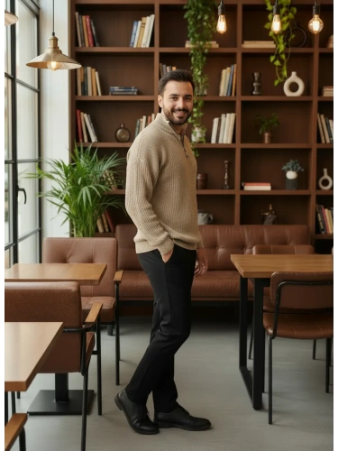 Свитер оверсайз теплый вязаный на молнии с воротником фото 2