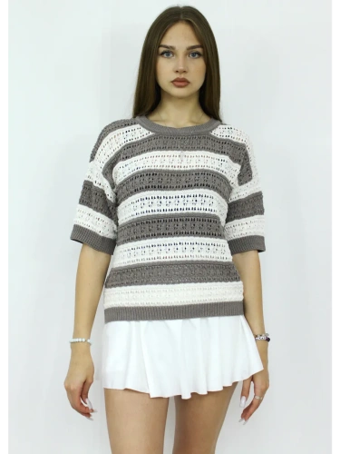 Кофта нарядная оверсайз укороченный ажурная кружевная сетка фото 6