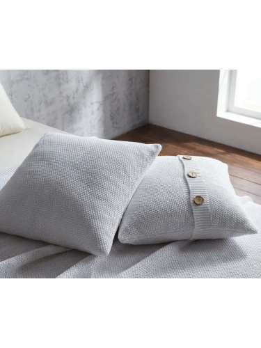 Наволочка декоративная вязаная для подушки 45 x 45 см хлопок