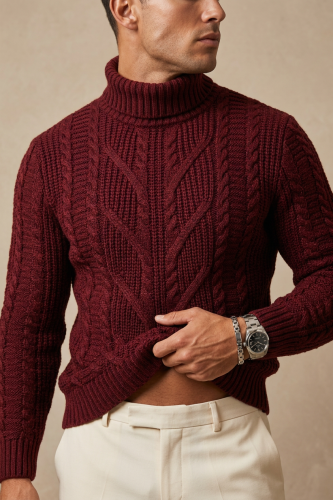 Свитер мужской с горлом теплый шерстяной фото 4