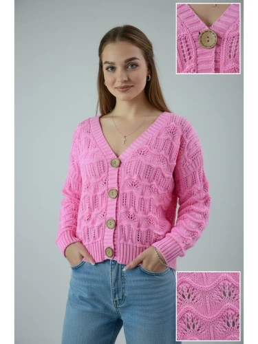 Кардиган женский кроше укороченный оверсайз фото 4