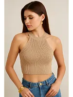 Топ летний вечерний кроп вязаный в офис под пиджак