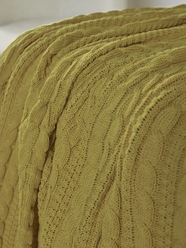 Плед 220x240 на кровать диван покрывало вязаный хлопок 100% фото 2