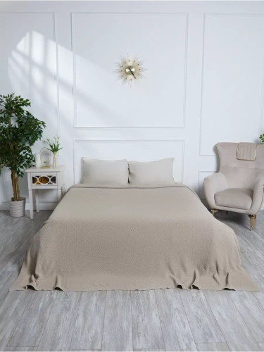 Плед 180х220 на кровать диван покрывало вязаный Хлопок 100 %