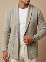 Кардиган длинный вязаный повседневный накидка удлиненный