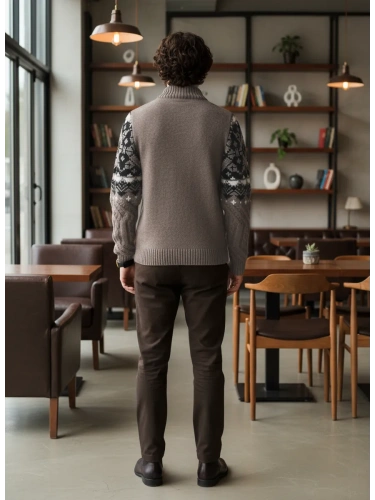 Свитер мужской на молнии теплый шерстяной фото 4