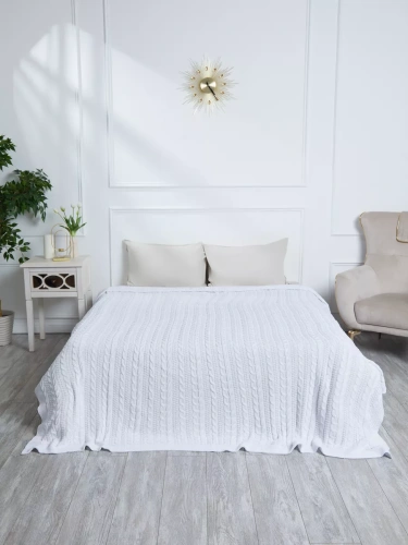 Плед 160х220 покрывало на диван кровать вязаный хлопок 100% фото 6