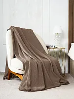 Плед 200х220 на кровать диван покрывало вязаный Хлопок 100 %