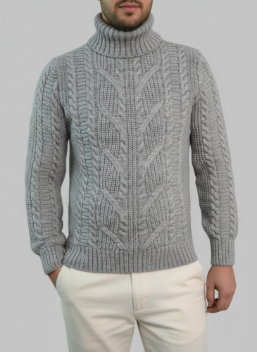 Свитер мужской с горлом теплый шерстяной фото 2