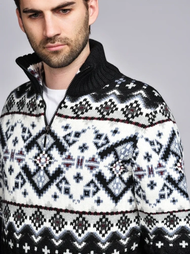 Свитер мужской на молнии теплый шерстяной фото 2