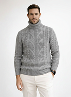 Свитер мужской с горлом теплый шерстяной