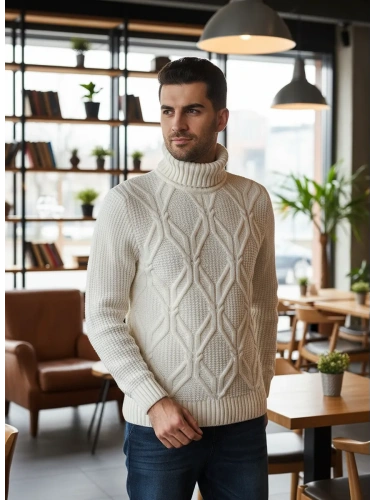 Свитер с горлом теплый шерстяной фото 4