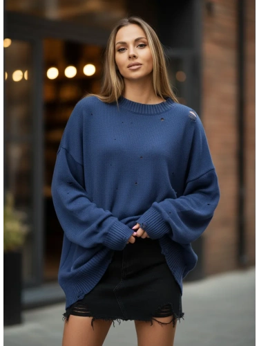 Свитер оверсайз джемпер рваный кофта вязаная теплая свитшот фото 4