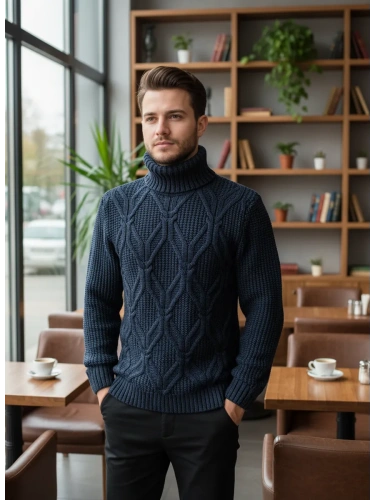 Свитер с горлом теплый шерстяной фото 5