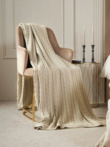 Плед 220x240 на кровать диван покрывало вязаный хлопок 100% фото 5