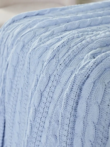 Плед 200x220 на кровать диван покрывало вязаный хлопок 100%