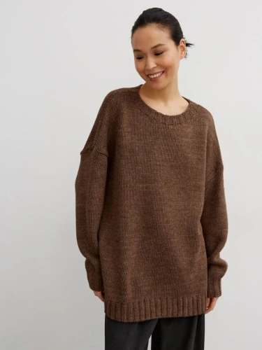 Свитер женский оверсайз шерстяной Кофта свободного Джемпер фото 4