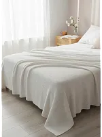 Плед 220х240 на кровать диван покрывало вязаный Хлопок 100 %