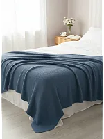 Плед 220х240 на кровать диван покрывало вязаный Хлопок 100 %