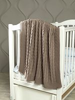 Плед вязаный для малыша 110x90 см хлопок для новорожденных