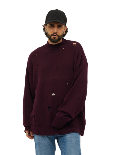 Свитер оверсайз рваный женский и мужской теплая унисекс фото 10