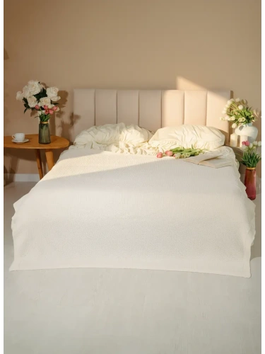 Плед 160х220 на кровать диван покрывало вязаный Хлопок 100 % фото 6